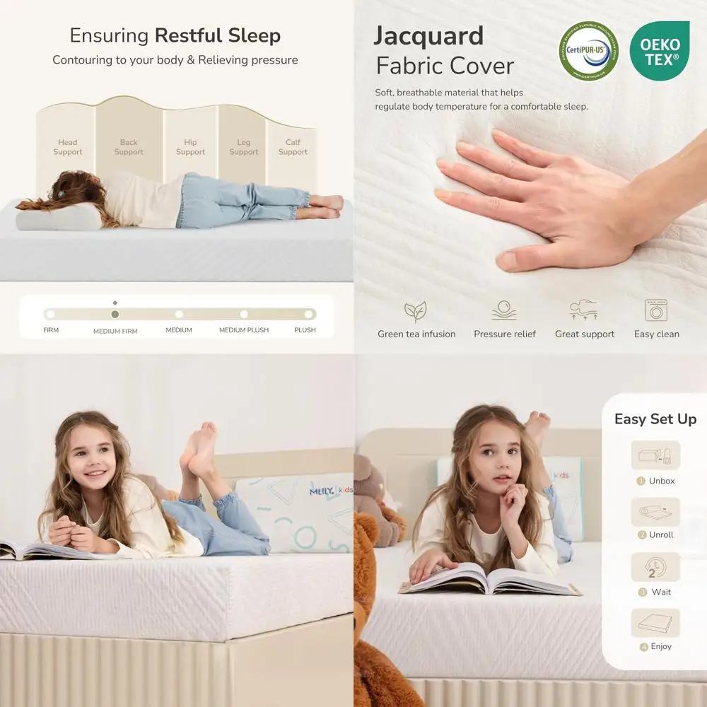 

Матрас Twin Size в коробке, 6 дюймов, из пенополиуретана, для детской односпальной кровати, средней жесткости, с эффектом памяти