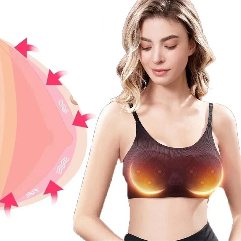 Breast Massager Smart Vibration Heating Hot Compress Stimulator Electric Enhancer Chest Shaping Relaxing Breast Care Massage Bra