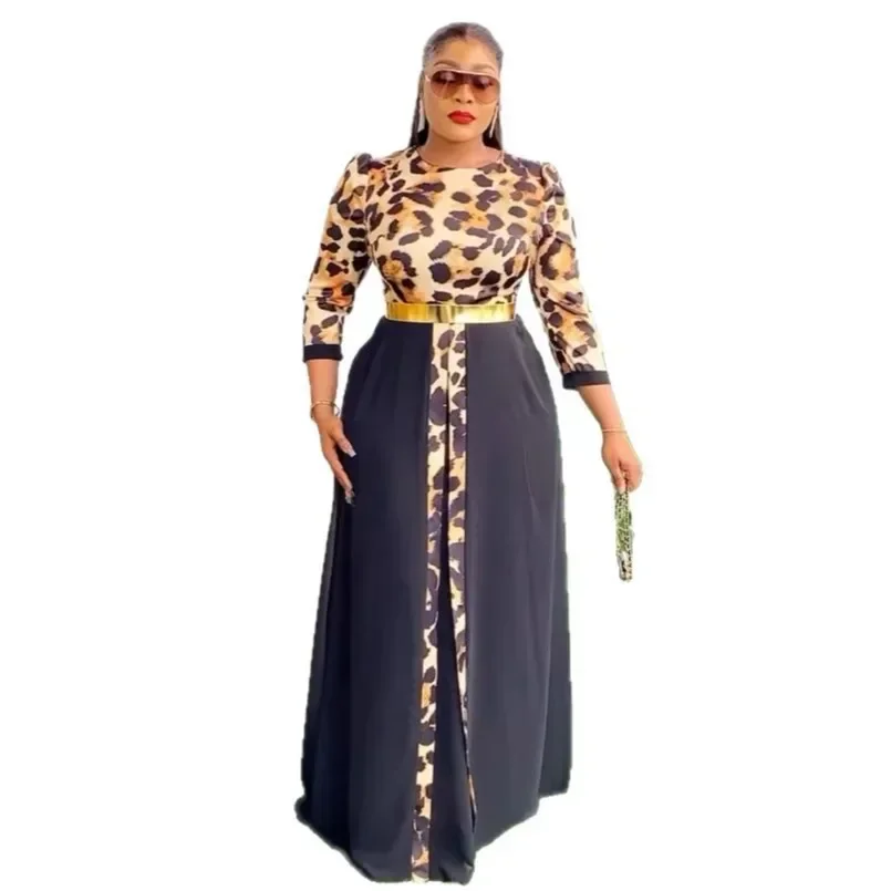 2025 Elegant African Dresses for Women Spring Autumn Print Dashiki Maxi Dress Ladies Traditional African Clothing Outfits
