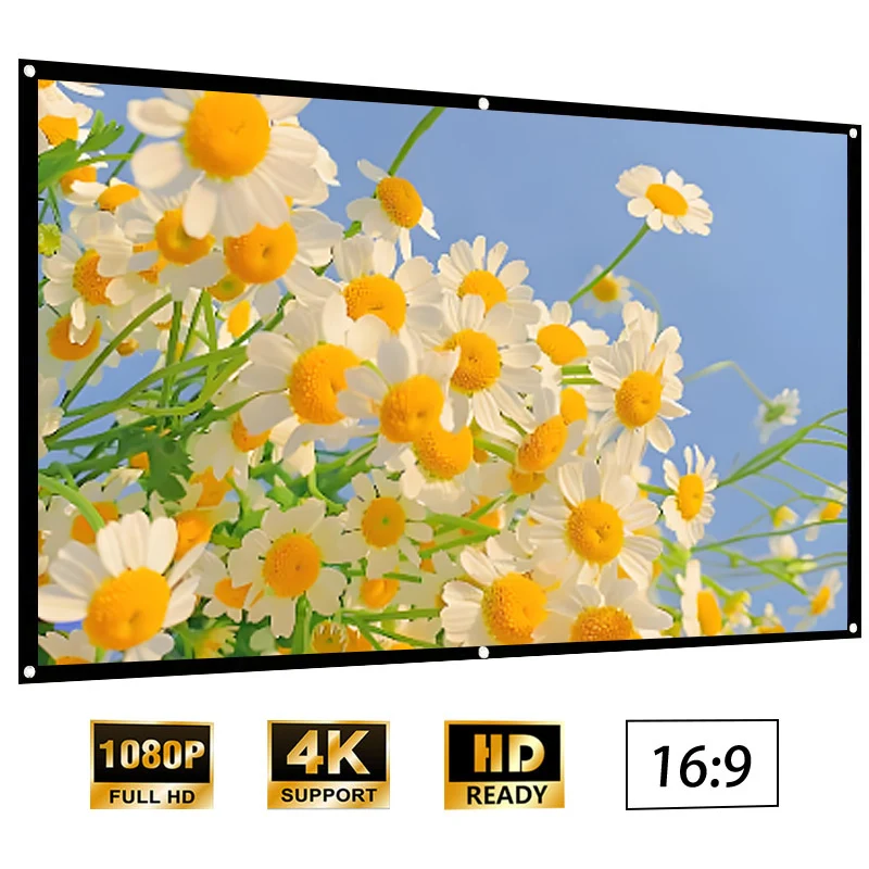 

150-дюймовый сверхбольшой складной проекционный экран. Поддерживает проекцию высокой четкости. Домашнее использование. Для офисного использования.