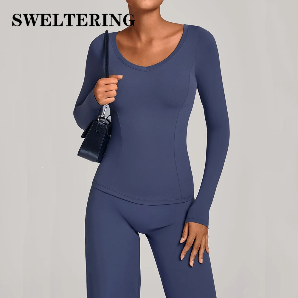 

Женские рубашки для фитнеса в тренажерном зале, футболки с длинным рукавом для йоги, бега и тренировок, спортивный топ с эффектом пуш-ап, женский сексуальный тренировочный топ для йоги с длинным рукавом