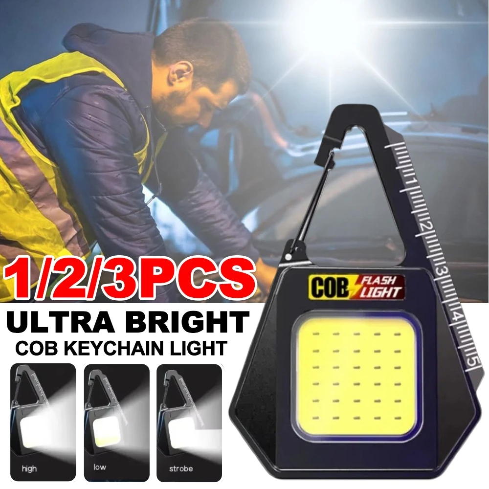 

Мини-брелок COB, USB C, перезаряжаемый карманный фонарик, водонепроницаемая лампа громкой связи для прогулок, езды на велосипеде, ремонта, кемпинга