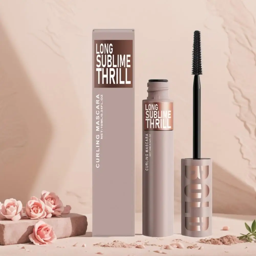 천연 두꺼운 컬링 마스카라 메이크업 비 얼룩 브러쉬는 속눈썹을 길게 만듭니다 방수 빠른 건조 블랙 컬링 마스카라 화장품