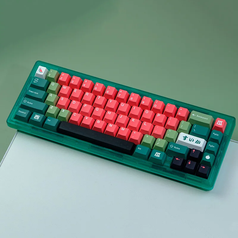 129 Keys PBT Keycaps Watermelon Theme Keycaps Cherry Profile Dye Sublimation Keycaps For MX Switches Gaming Mechanical Keyboard