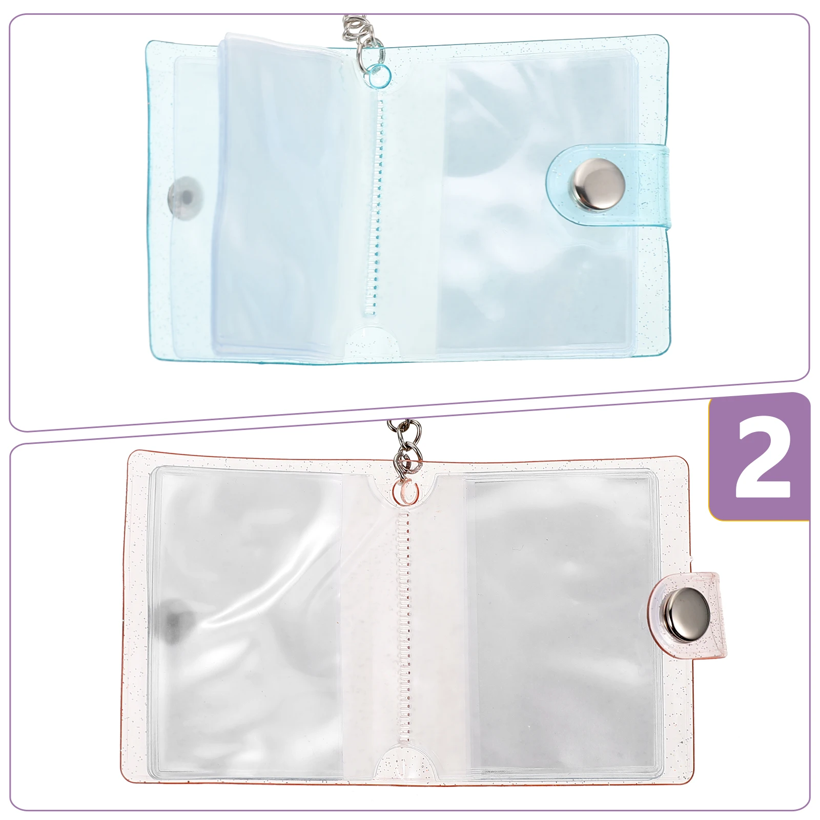 

4pcs Mini Photo Album Key Chain Small Picture Album Portable Photo Storage Carrier Creative Keepsake Gift Decor
