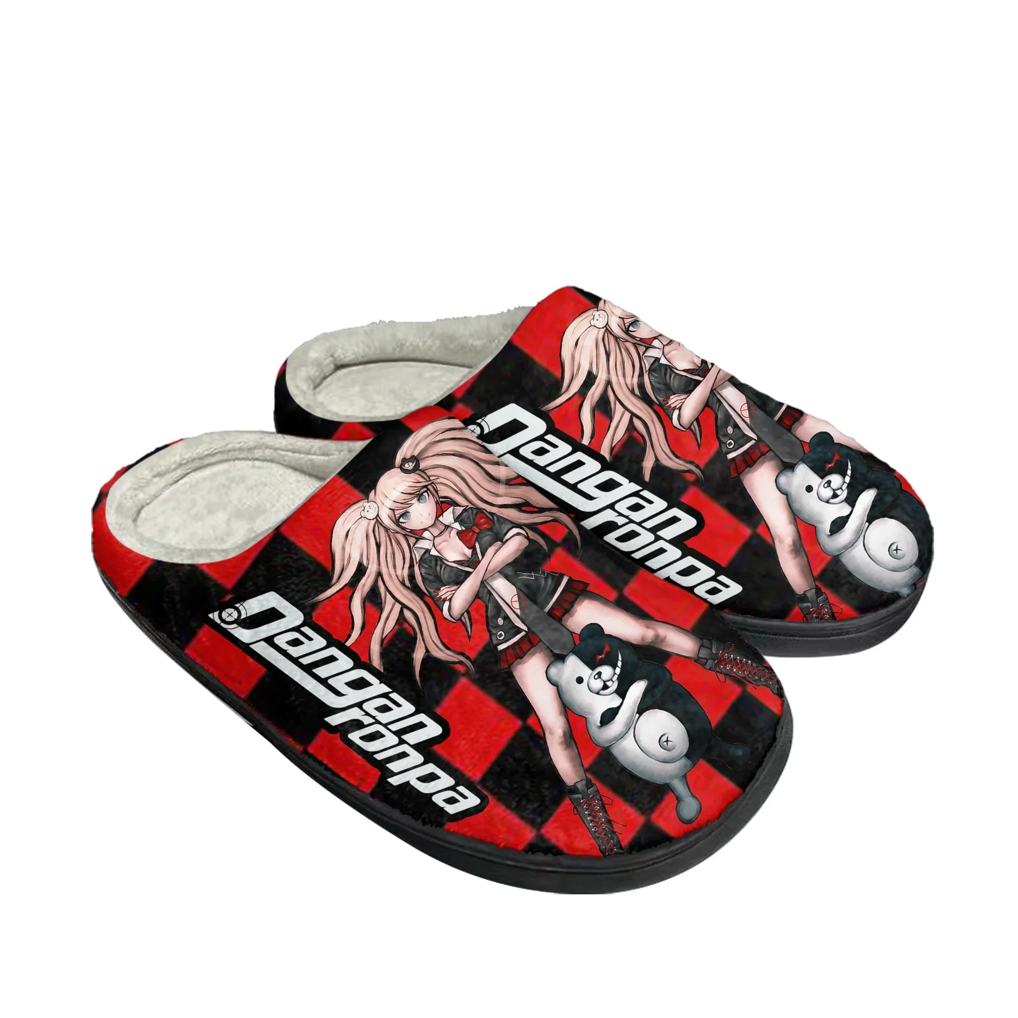 Cartoon Game Danganronpa Junko Enoshima Home Cotton Slippers Men Women Plush Bedroom Casual Keep Warm Shoes Custom Made Slipper