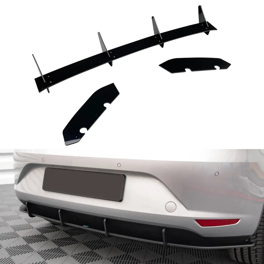 

Car Rear Bumper Diffuser Lip Splitters Spoiler Rear Bumper Protector For SEAT Leon Hatchback MK3 2013-2016