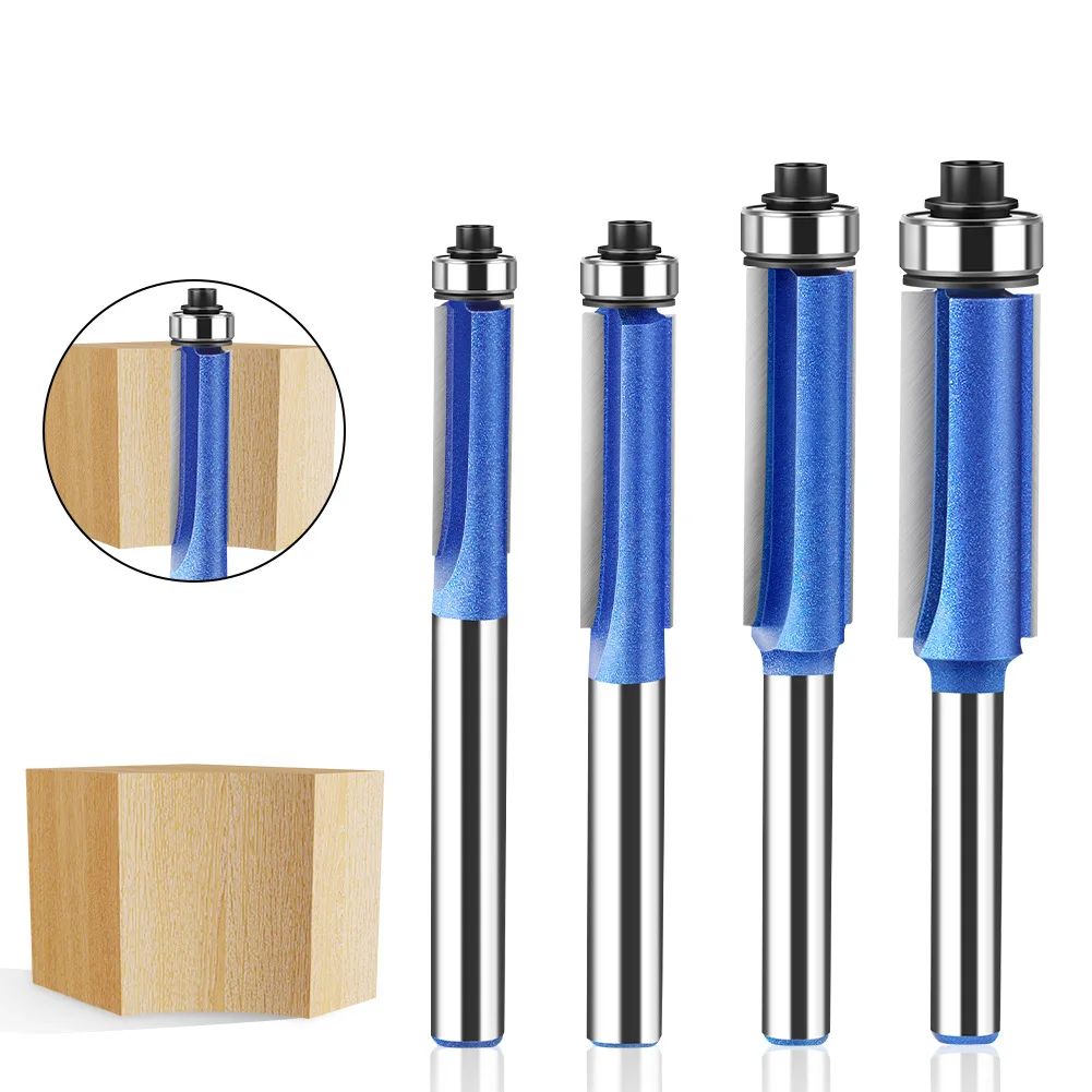 

1 шт., 6 мм, хвостовик, заподлицо, фреза с шаблоном подшипника, фрезы для обрезки, деревообрабатывающий инструмент, концевая фреза