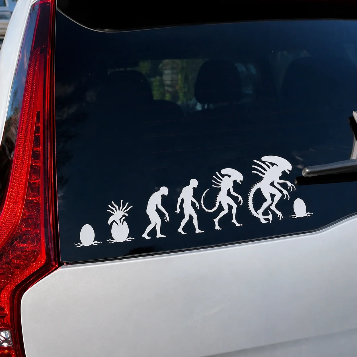 Autocollant de voiture en vinyle avec silhouette de créature alien, pour fenêtre et pare-chocs, décoration de carrosserie automobile