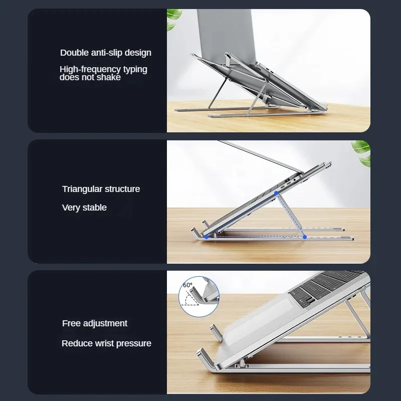 Portable Laptop Stand Aluminum Support for Pc Computer Bracket Macbook Air Pro Holder Foldable Lap Top Base Notebook Accessories