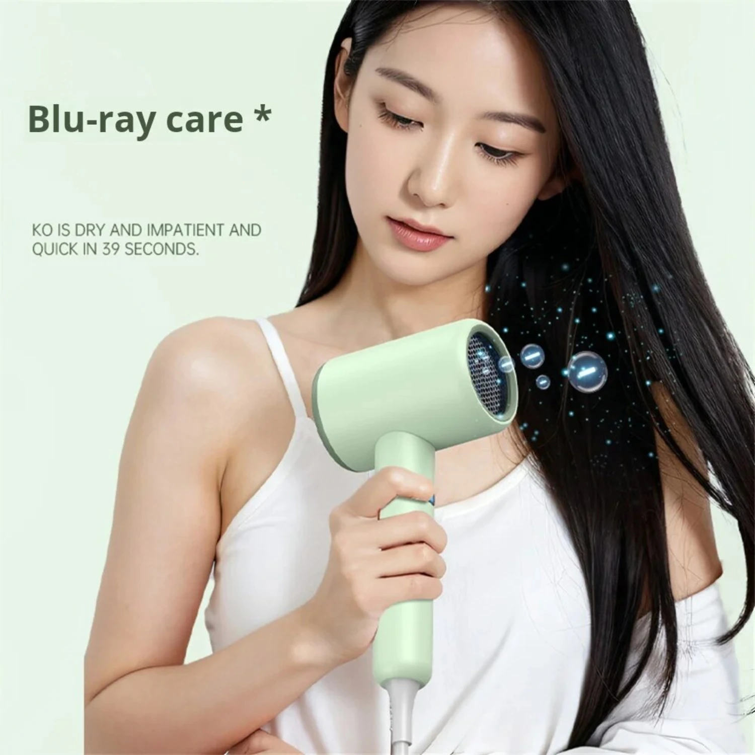 NEW Salon Quality Blue Light High Powered Professional Hair Care Blow Dryer - Efficient Styling and Faster Drying - Strong Air B