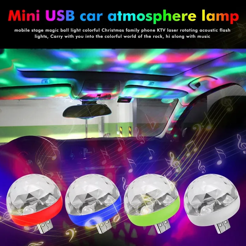 Portable USB Multi-Color LED Disco Light - Sound-Activated, Perfect for camping Parties, Clubs, and Pools led light