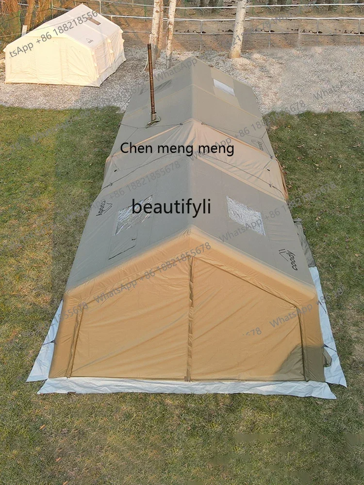 New arrive Outdoor inflatable tent overnight military wind thickened field camping hub link tent420