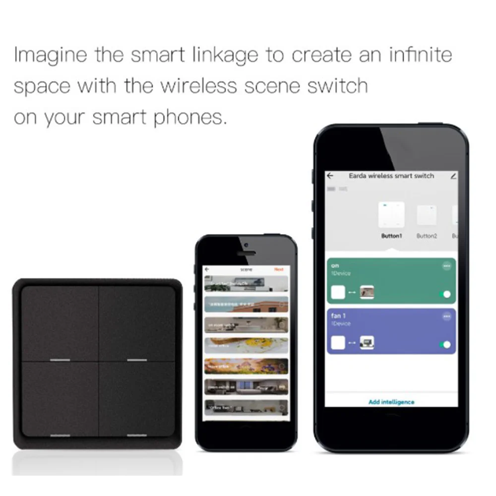 4 Gang For Tuya Zigbee Wireless 12 Scene Switch, Push Button Controller Battery Powered Automation Scenario User-Friendly
