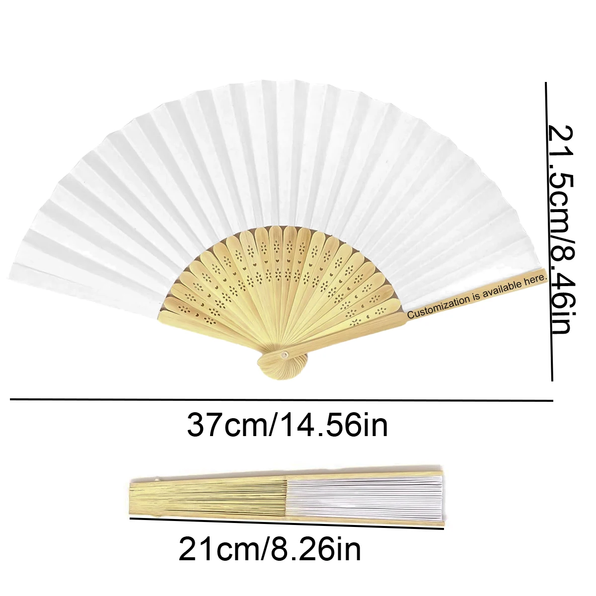 1pc Customizable Paper Hand Fan – Foldable Handheld Fan for Wedding Favors, Party Decorations, Bridal Showers, Baby Showers, Sum