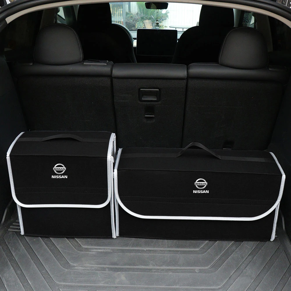 Car Trunk Large Anti Slip Compartment Storage Box Folding Organizer Tool for Nissan X-trail Qashqai Note Juke Sentra Patrol