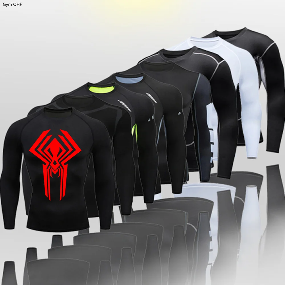 Compression Shirts New Spider Quick Dry Breathable T-Shirt Men Sports Training Clothes Long Sleeve Men\'s T Shirt Gym Running