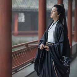 Hanfu chino antiguo para hombre, bata negra y roja para mujer, vestidos bordados de artes marciales, ropa china, disfraces de Cosplay