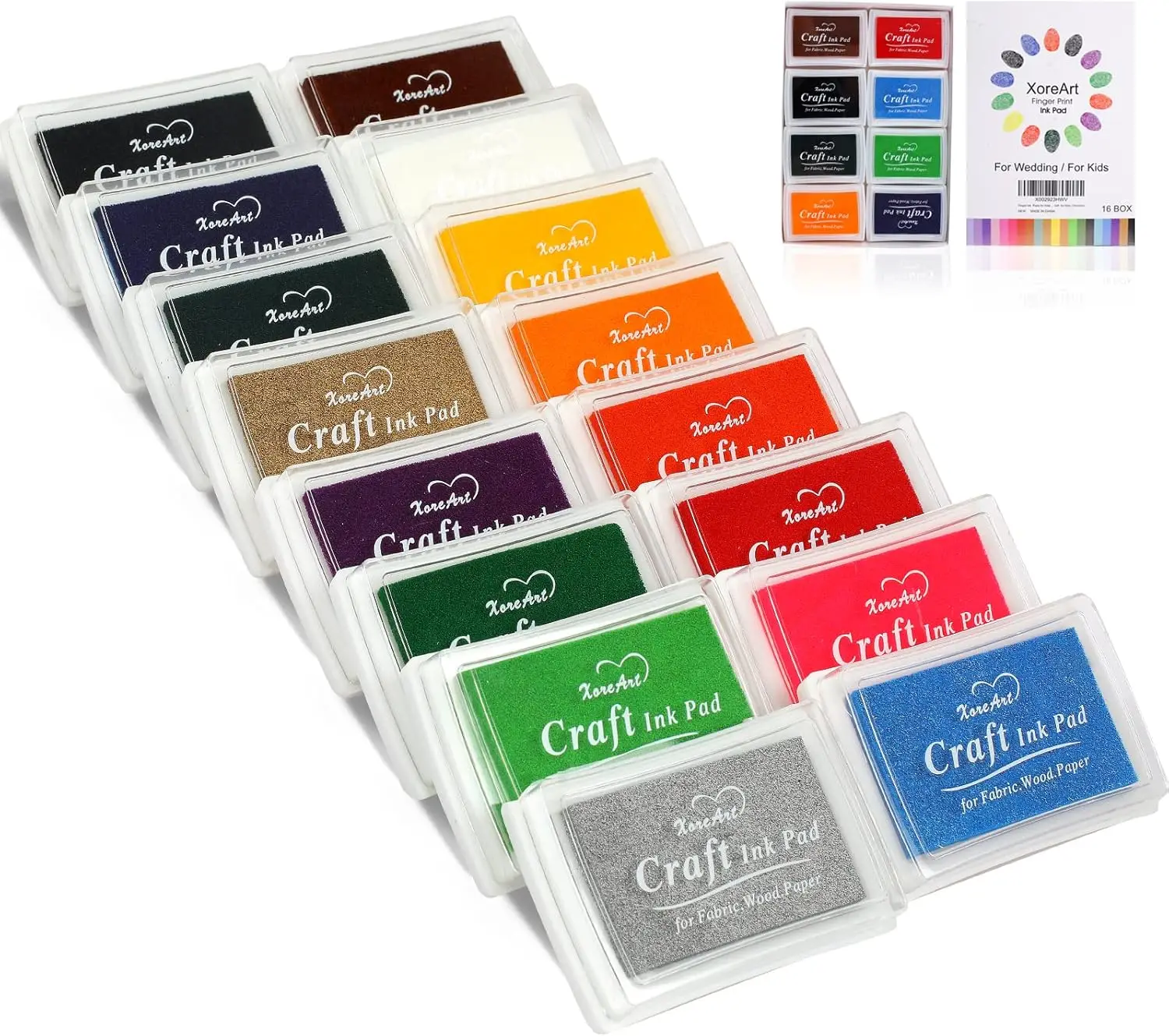 

Моющиеся чернильные подушечки для пальцев для детей, 16 цветов, для творчества, штампы для бумаги, дерева, ткани, идеальный подарок