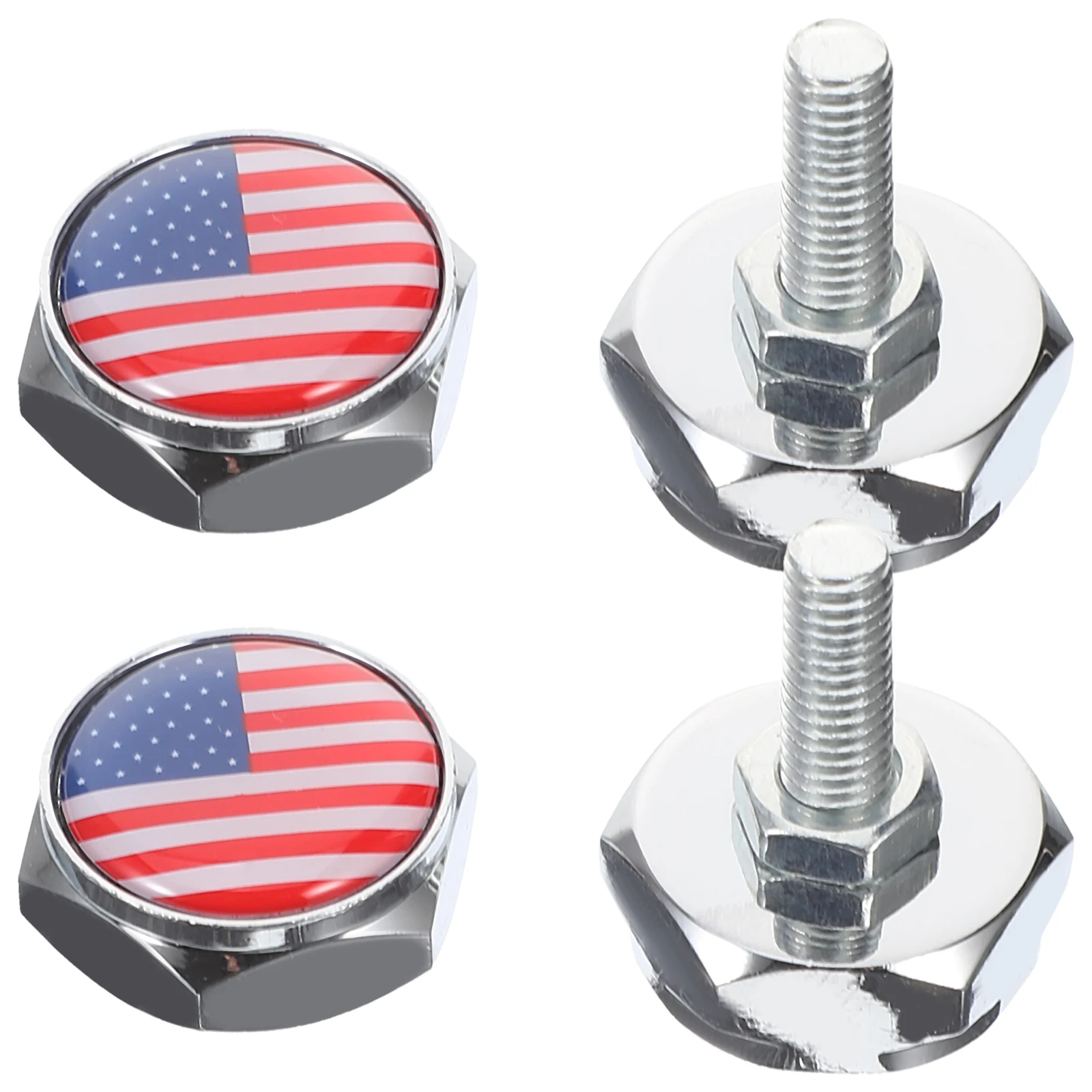 

4 Sets License Plate Screw Fixing Screws Frame Mount Car Decoration Accessories