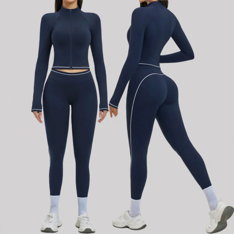

2 Pieces Gym Outfits Sports Suit Women's Tracksuit Women Workout Set Female Clothing Slim Fit Quick-Drying Yoga Long Sleeve Sets