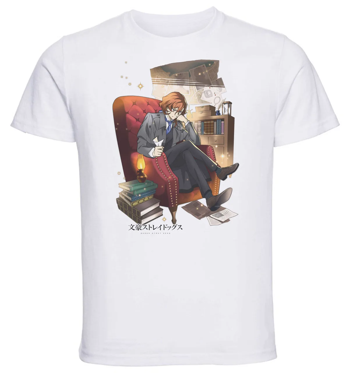 T-Shirt Unisex White Anime Bungo Stray Dogs CHUYA NAKAHARA Detective