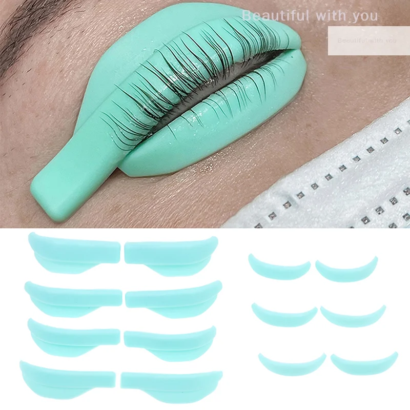 7 Pairs Eyelash Perming Pads Silicone Eyelashes Perming Curler Reusable Lash Lift Shield Pads Eyelash Lifting