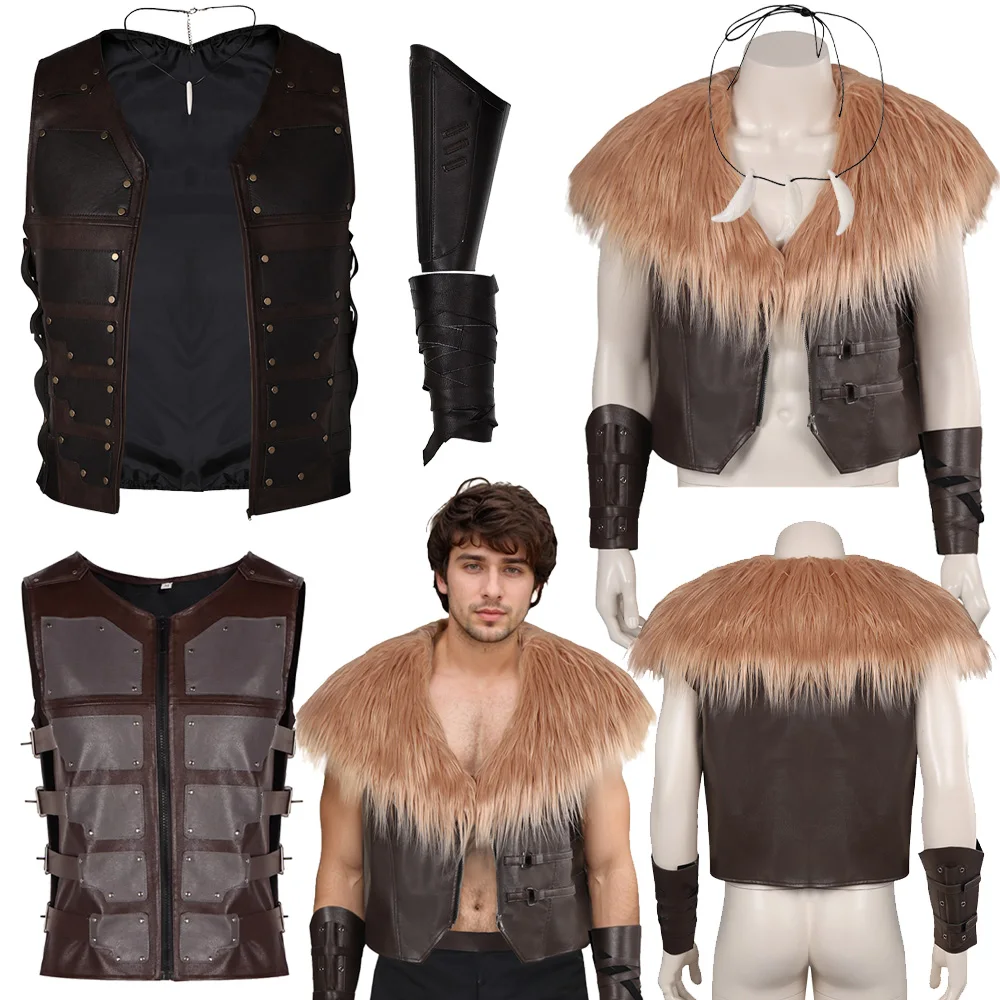 Kraven-映画ハンターのコスプレ衣装,ネックレス,ベスト,手袋,ファンタジー,トップハンドガード,ジャケット,ハロウィーン,カーニバルパーティー,変装服