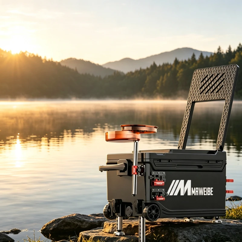 All Terrain Fishing Box Full Set Lightweight Thickened Four Adjustable Legs Multi Function Tackle Seat for Bank Angling 낚시 박스