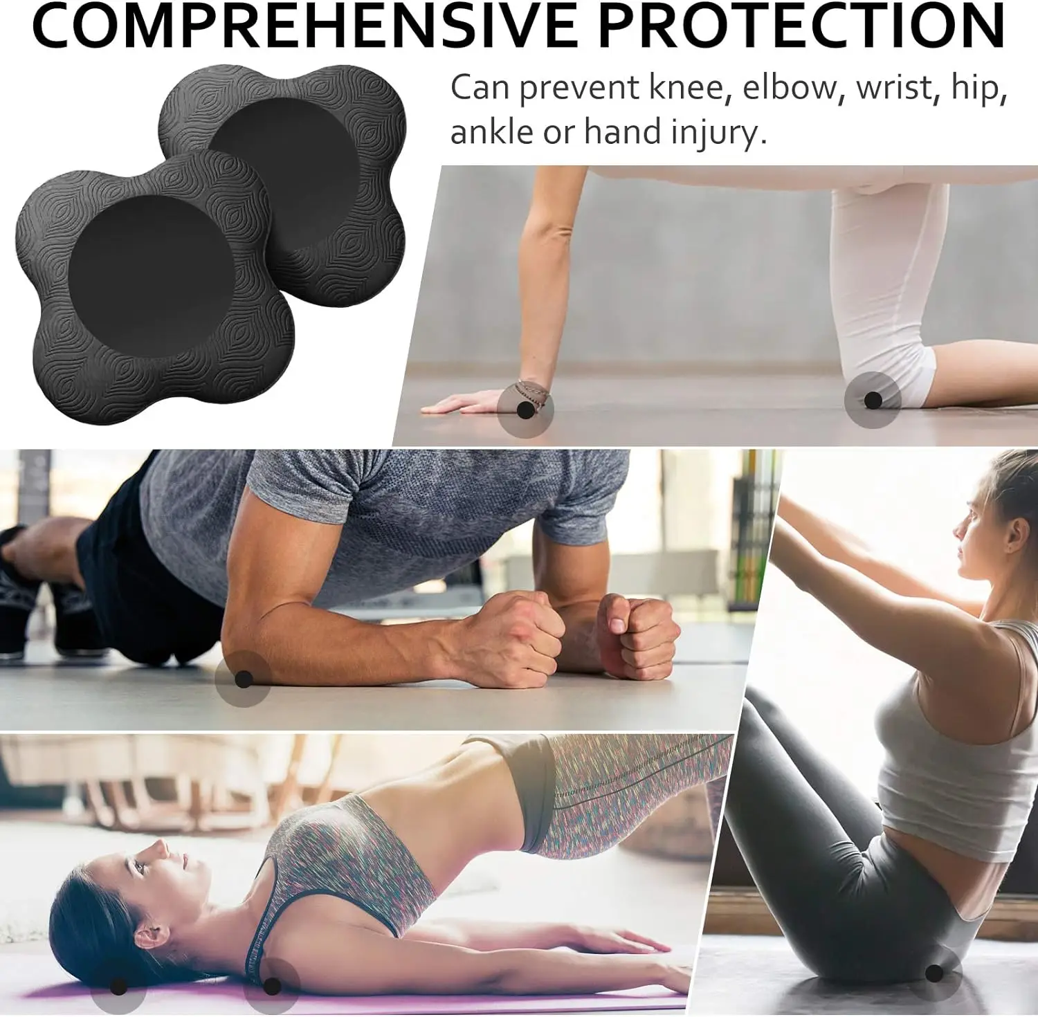 Rodillera de Yoga de 1/2 piezas, cojín suave de espuma TPE, soporte protector para codo, pierna, brazo, equilibrio, ejercicio, Fitness, entrenamiento, esterilla de Yoga