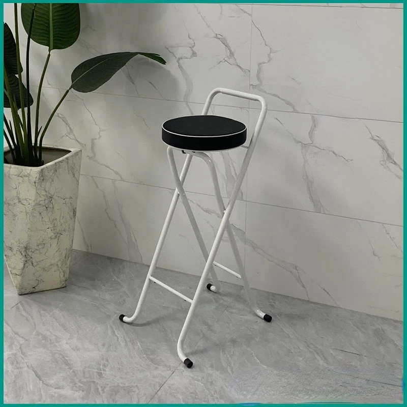 80cm High Stools for Kitchen UseHigh Bullet Sponge Bar Chair Convenient Folding Dining Chairs Multi-scene Semi-bar Chair