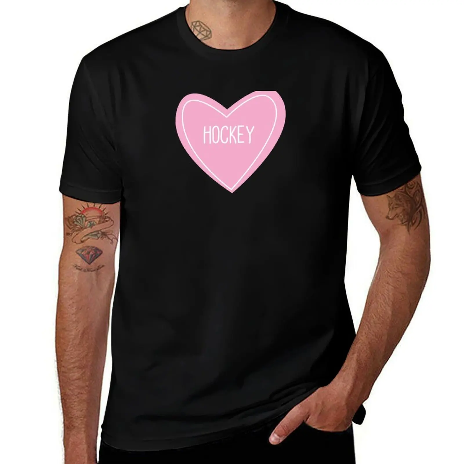 Hockey Heart T-Shirt Functional Casual Short Sleeve Tee