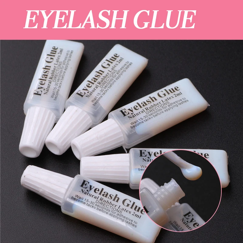 2 ml Wimpernkleber, milchig weiß, wasserdicht, langlebig, schnell trocknend, falscher Wimpernkleber, keine Reizung, Wimpernkleber, Make-up