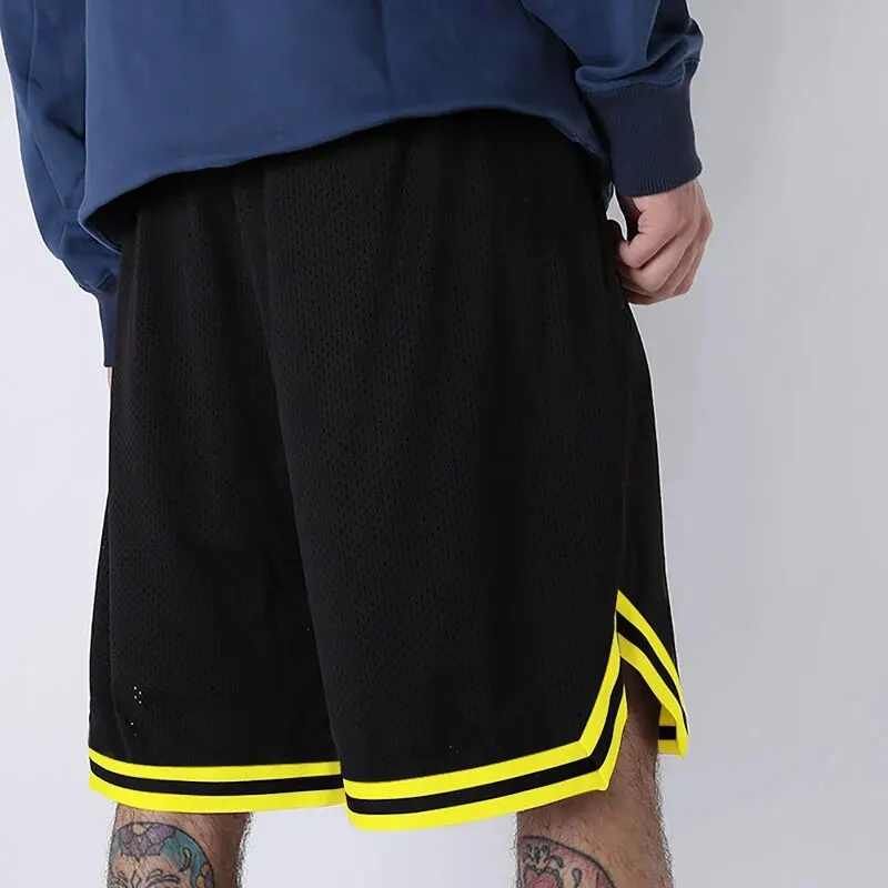 New Summer Men\'s Shorts Black And Yellow Patchwork No.8 And 24 Basketball Pants Casual Fitness Jogging Street Ball Sweatpants