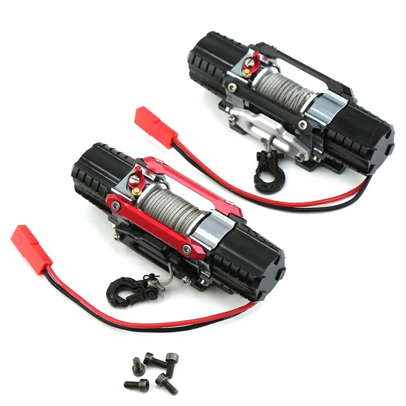 Dual Motor Metal Simulated Winch For 1/8 1/10 RC Crawler Car Axial SCX10 TRAXXAS TRX4 RC4WD D90 KM2 Upgrade Parts