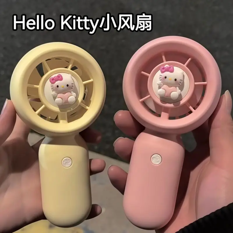 

Sanrio Hello Kitty Handheld Usb Charging Small Fan Cartoon Creative Cute Mini Portable Fan Charging Small Fan Christmas Gifts