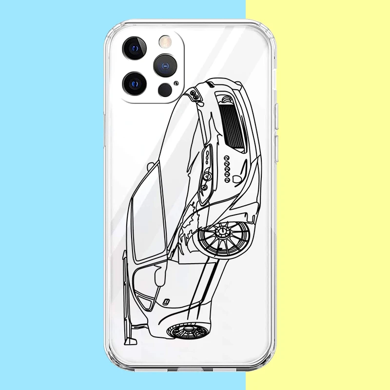 JDM Drift Sports Car Hard PC Phone Case para Samsung Galaxy Z Flip 4, cubierta transparente para Galaxy Z Flip 3, plegable a prueba de golpes