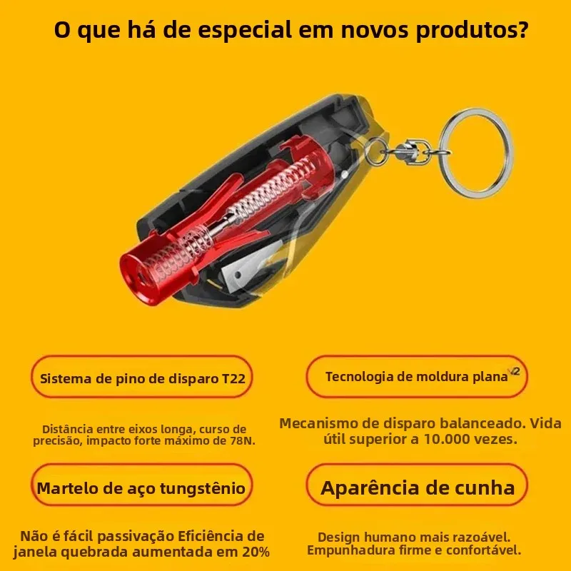 

Автомобильный аварийный молоток-стеклобой с резаком для ремня безопасности, высокопрочный, из вольфрамовой стали, спасательный инструмент, автоаксессуар