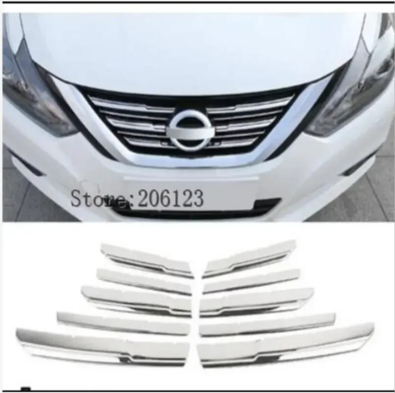 

For Nissan Altima Teana 2016 2017 2018 Stainless Steel Front Middle Grille Grill Molding Garnish Cover Trim 6 Pcs / Set