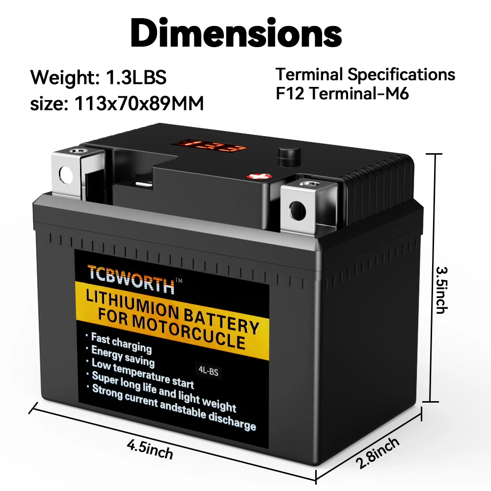 4L-BS Lithium Battery 12V 2AH 160A motorcycle battery with BMS,Scooter,Snowmobile,4 Wheeler,Lawn Mower Generator Battery