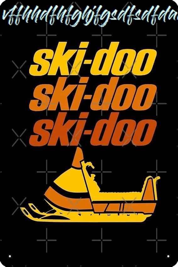 Ski Doo Vintage Snowmobiles Print Funny Metal Tin Sign for Home Kitchen Bar Room Garage Decor 8