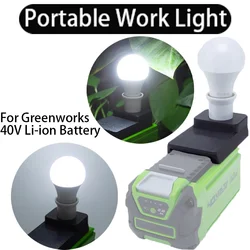 For Greenworks 40V Li-ion Battery New Cordless Portable E27 Bulb Lamp LED Light For Indoor And Outdoor Work Light