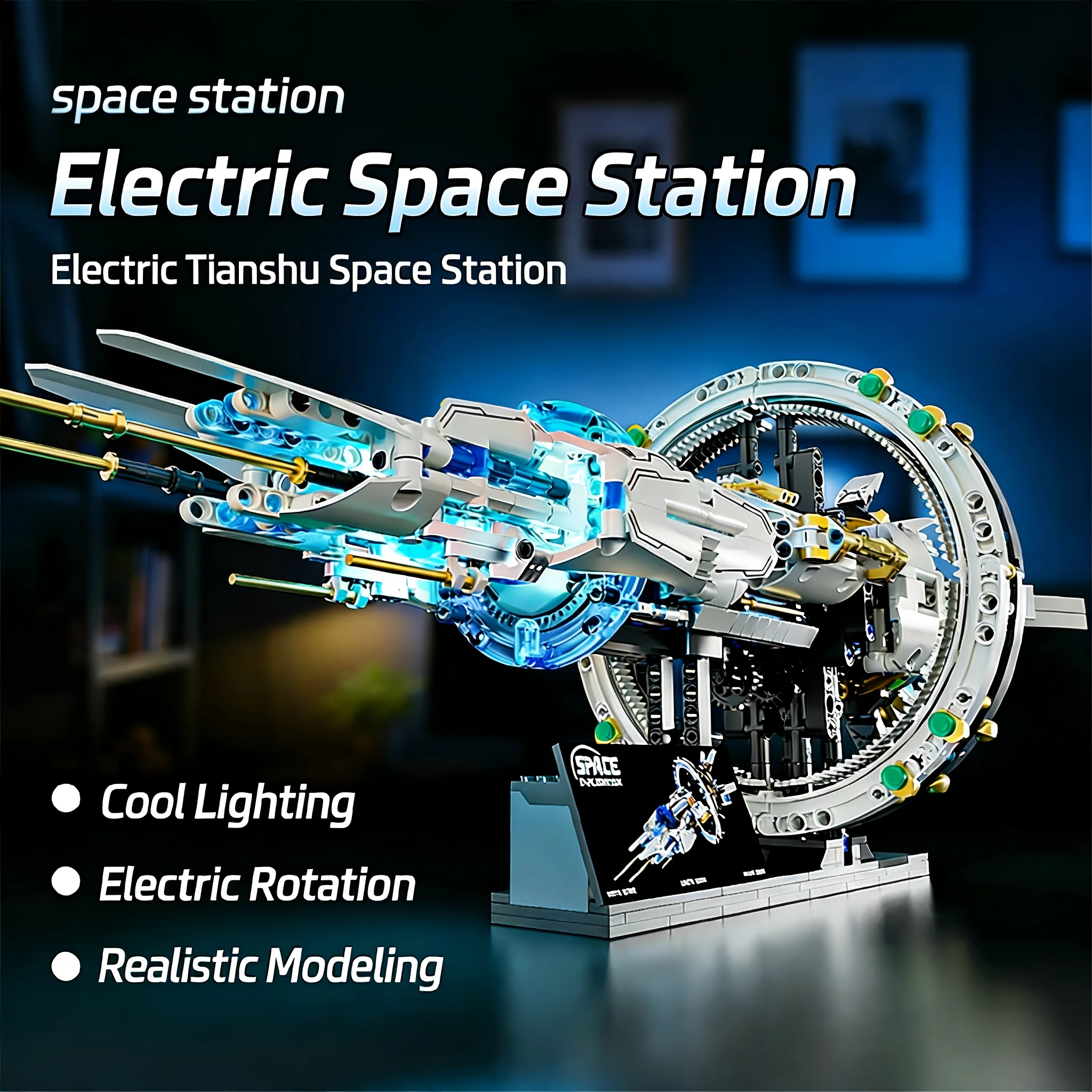 Interstellar Battleship Space Explorer Spaceship Building Blocks Alien Assembly Toyfor Kids and Adults 3D Model 8+ Birthday Gift