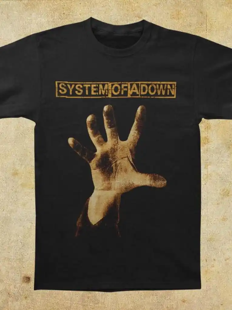 90S Retro System of a down Band Hand Graphic T-Shirt, Unlicensed Unisex Style
