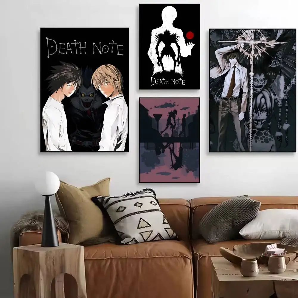 Classic Anime D-Death N-Note Posters High Quality Self-adhesive Wall Art Decorations Color Prints Sticky