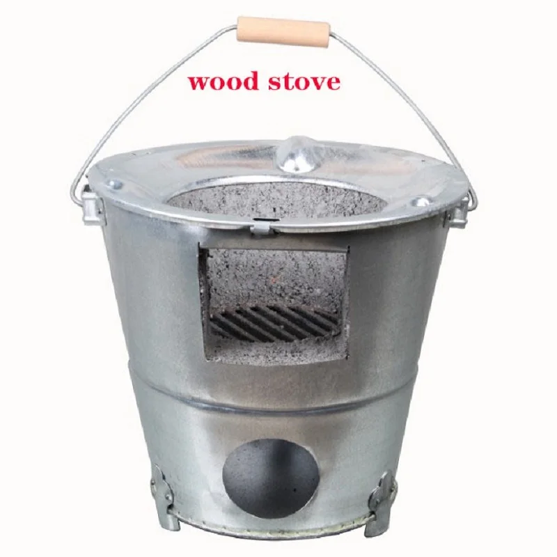 Outdoor Camping Portable Wood Stoves, Carbon Furnace Heating Stove, Burning Fire Cooking, Tea Equipment and Accessories