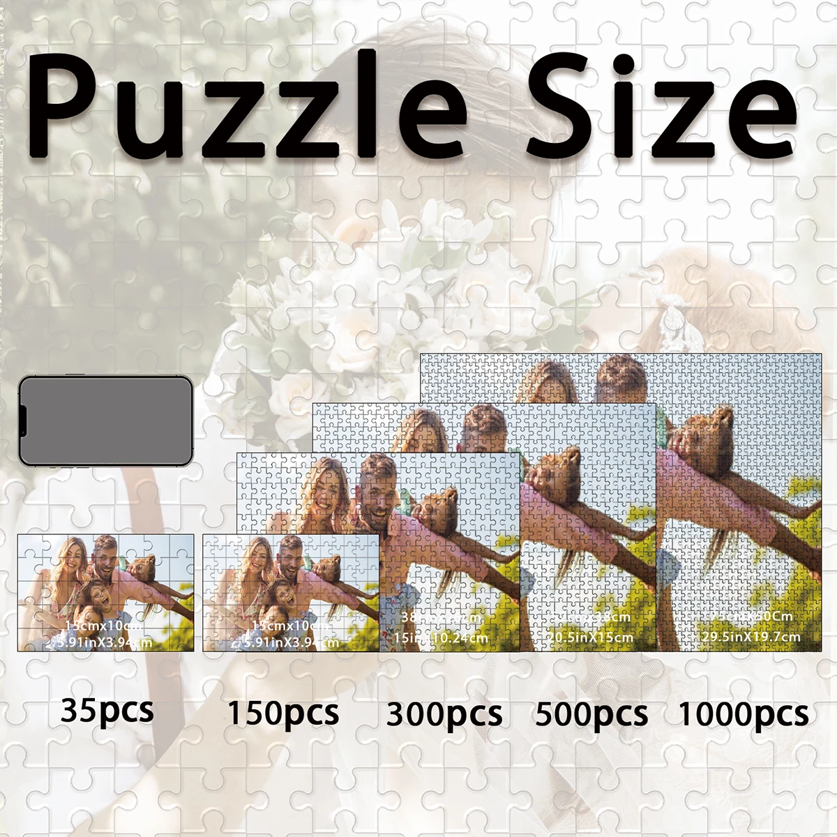 35/300/500pcs family Customized Picture Custom DIY Personalised Photo Puzzles Customizable Poster For Kids Toy Handmade B