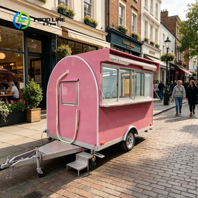 Customized Fully Equipped Mobile Hamburger Pizza Trailer Car Ice Cream Coffee Bar Small Motorcycle Food and Beverage Trailer