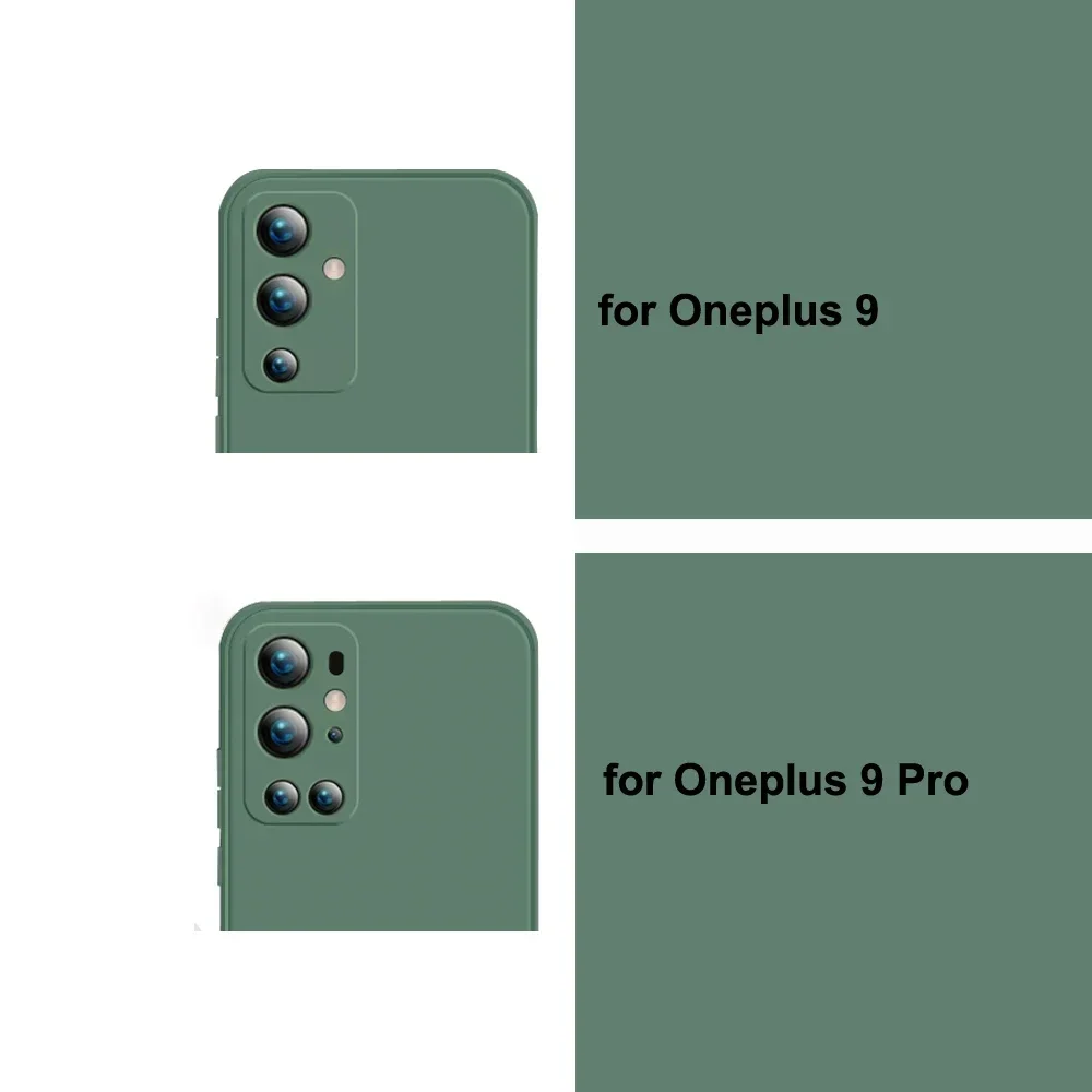 OnePlus 7 7T 8 8T 9 Pro 9R 9RT 카메라 보호 소프트 백 커버 One Plus 9Pro T R RT 용 기존 사각형 액체 실리콘 귀여운 케이스