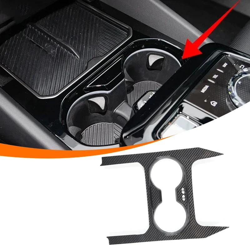 For BMW 5 Series G60 G68 2024 Center Console Real Carbon Fiber Car Water Cup Holder Frame Cover Trim Sticker Car Accessories